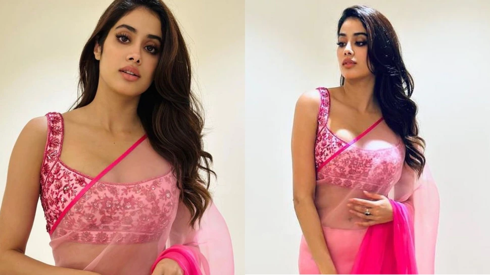 Janhvi Kapoor In Pink Saree Look