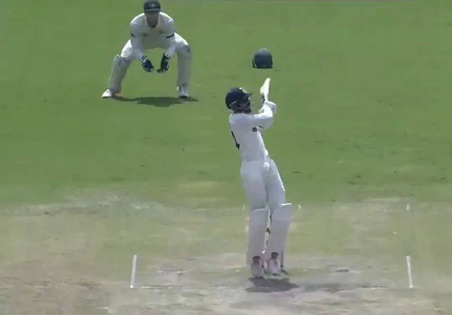 KS Bharat Hit Long Six