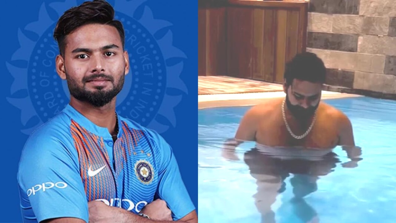 Rishabh Pant Swimming Video