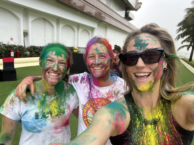 WPL 2023 Players Playing Holi