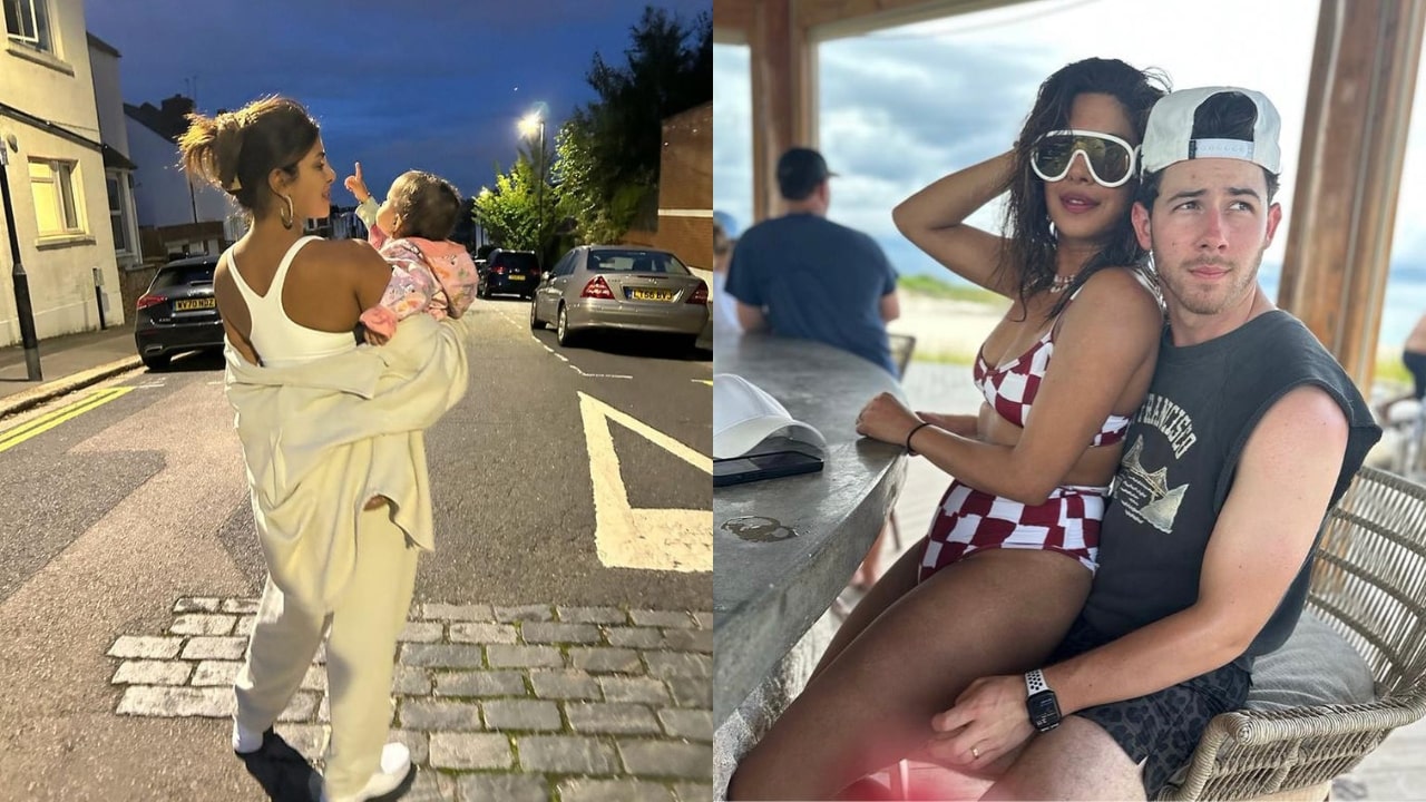 Priyanka Chopra In Maroon and Orange Bikini