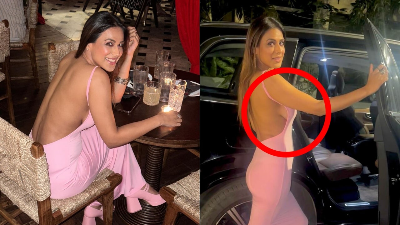 Nia Sharma Backless Braless Dress